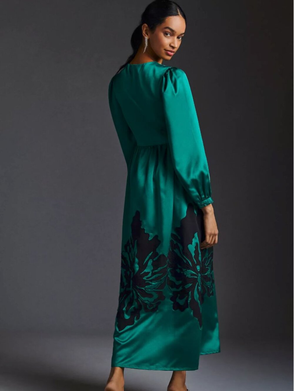 Anthropologie Nikasha Embroidered Satin Dress XL NWT Plus Accessories Bundle - Picture 4 of 17